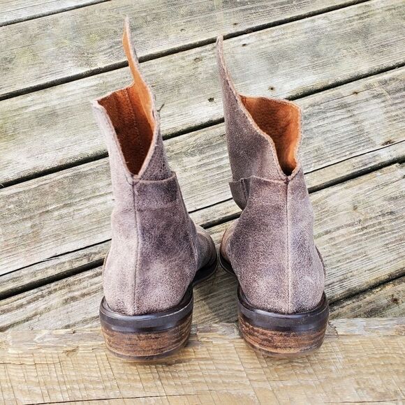 Anthropologie 67 Sixty Seven Brown Distressed Crackled Leather Ankle Boots 36 - Picture 6 of 12